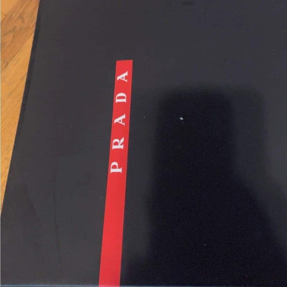 Prada Men’s White, Silver & Red Mesh Leather Sneakers - Picture 8 of 9